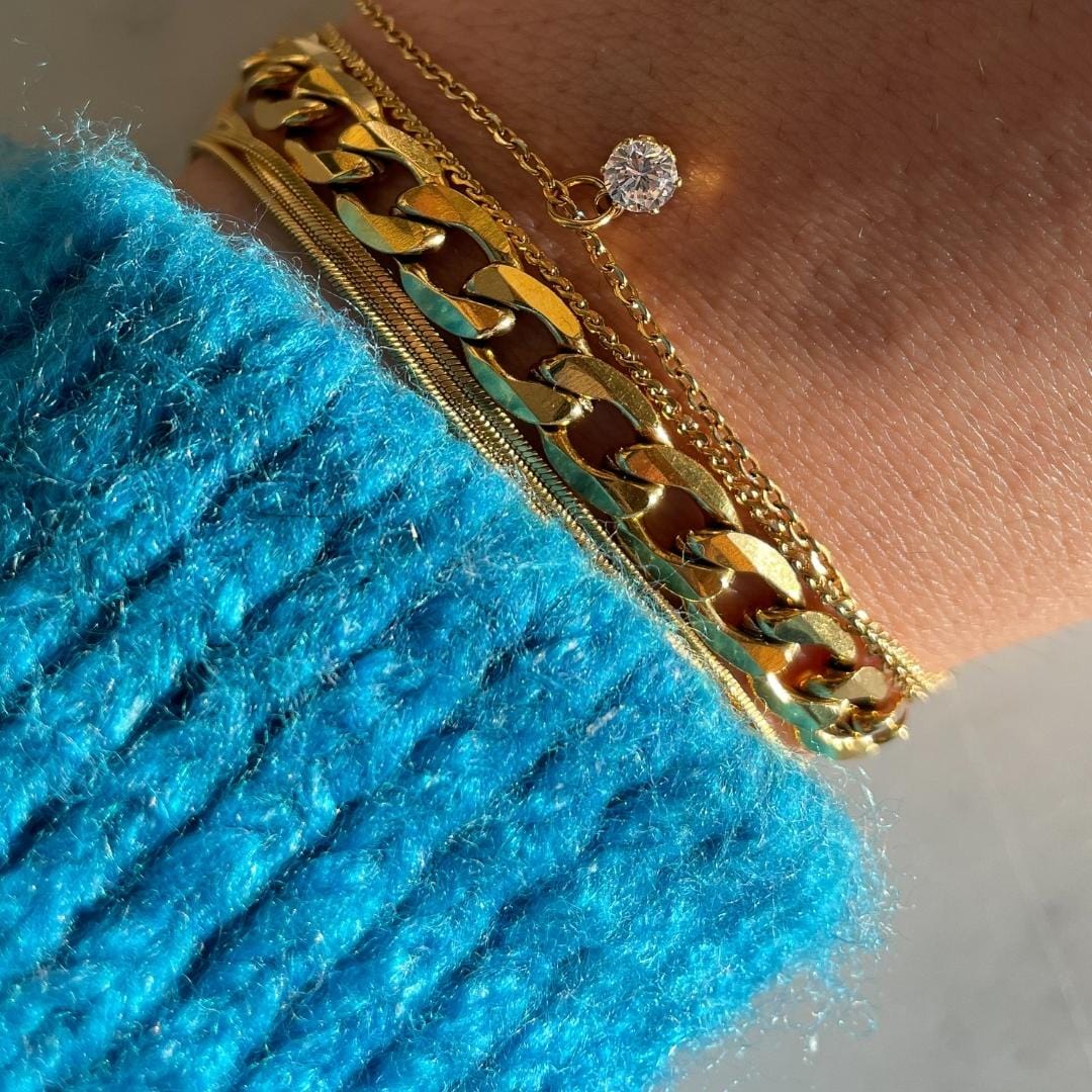 Bridget Zirconia Layered Gold Bracelet by Koréil Jewelry