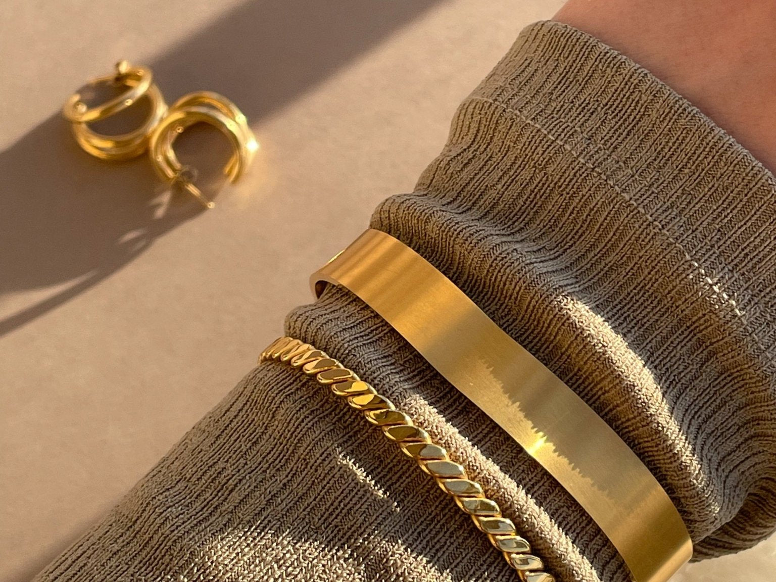 Daphne Cuff Gold Bracelet by Koréil Jewelry