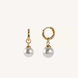 Blair Pearl Gold Hoops by Koréil Jewelry