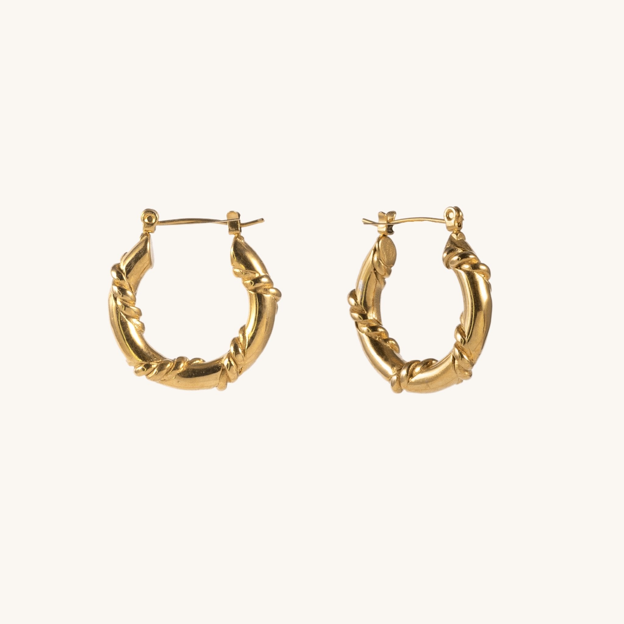 Cara Twisted Gold Hoops by Koréil Jewelry
