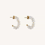 Claire Pearl Gold Hoops by Koréil Jewelry