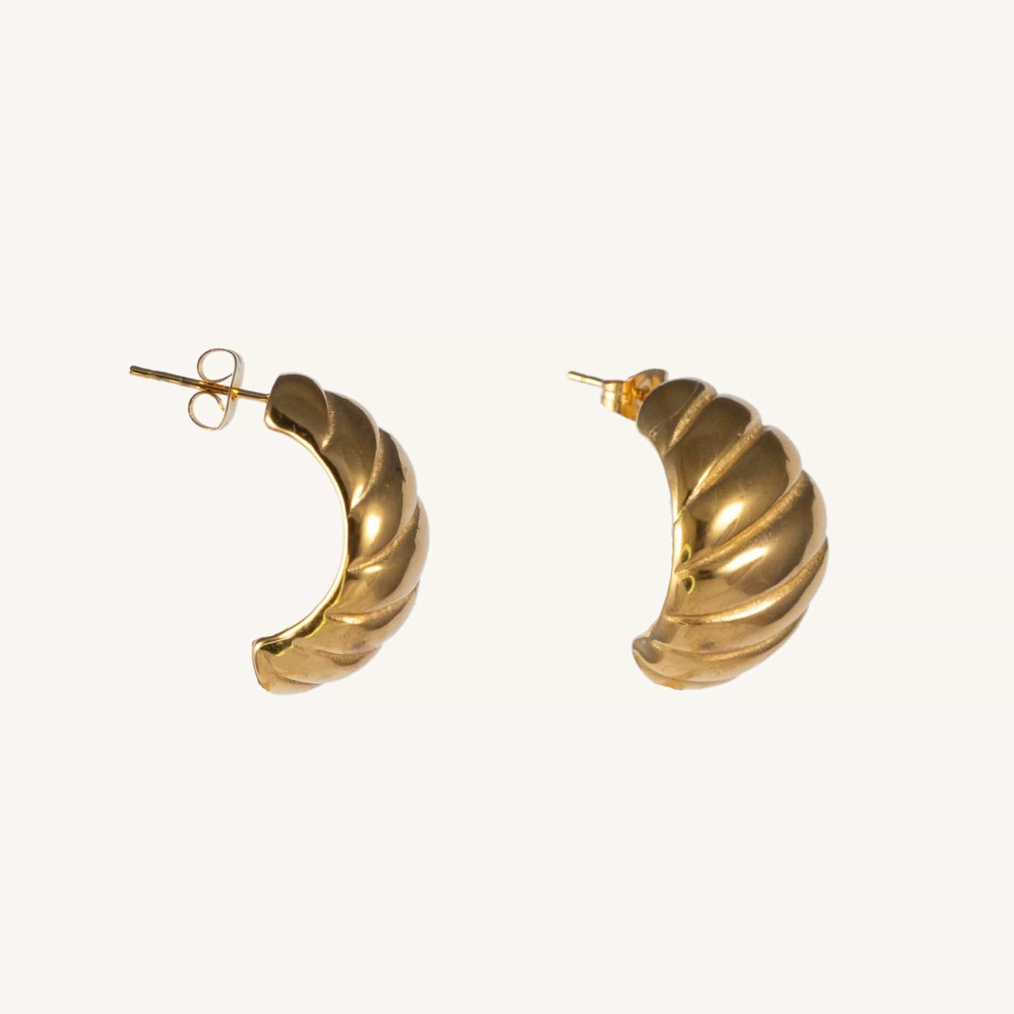Connie Croissant Gold Earrings by Koréil Jewelry