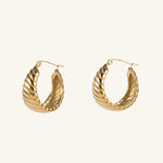 Luna Ribbed Gold Hoops by Koréil Jewelry