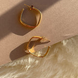 Mira Geo Gold Hoops by Koréil Jewelry