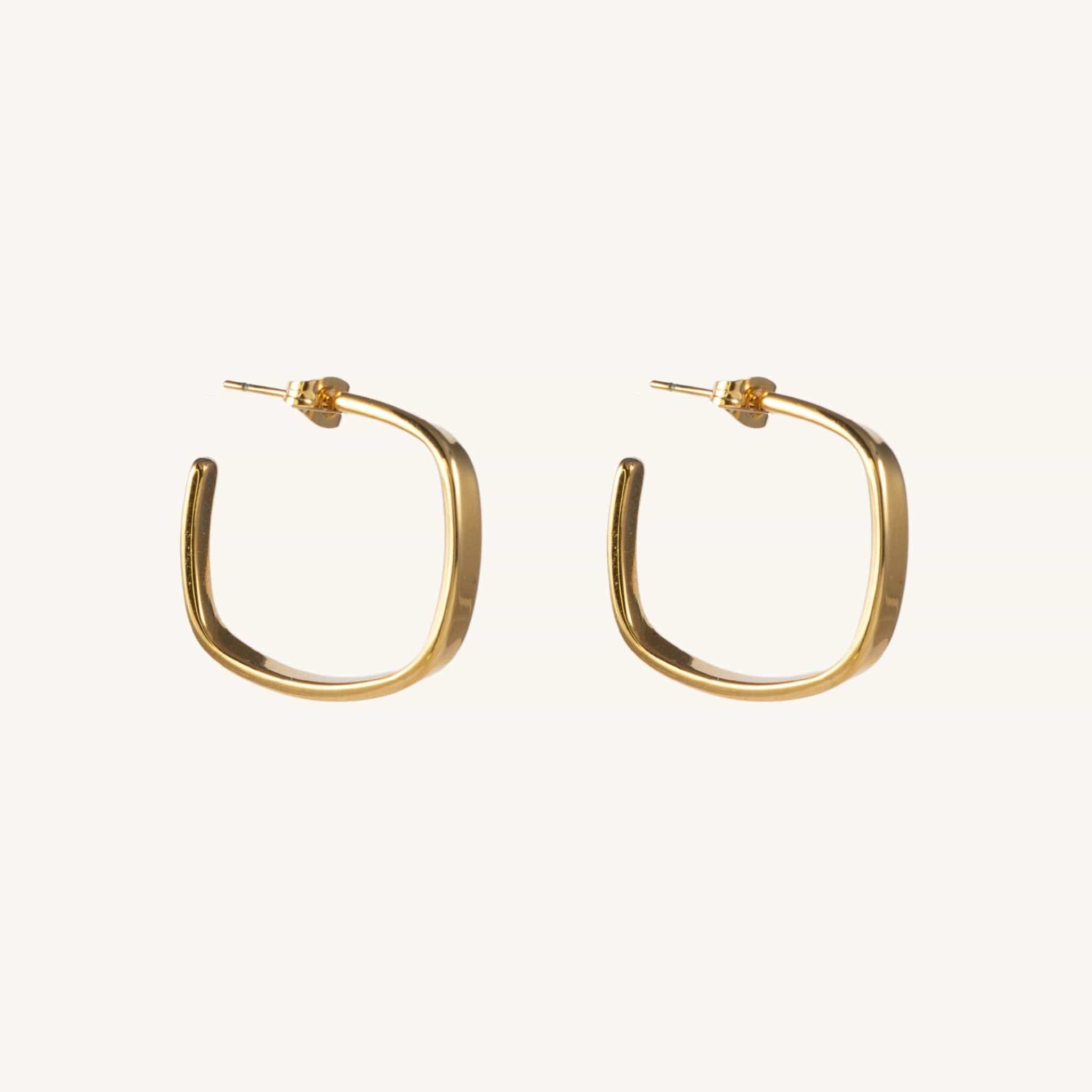 Mira Geo Gold Hoops by Koréil Jewelry