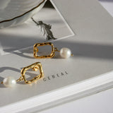 Pearl Square Hoops by Koréil Jewelry