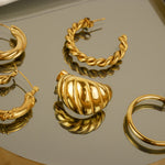 Poppy Twisted Gold Hoops by Koréil Jewelry