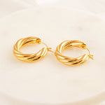 Poppy Twisted Gold Hoops by Koréil Jewelry