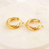 Poppy Twisted Gold Hoops by Koréil Jewelry