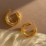 Poppy Twisted Gold Hoops by Koréil Jewelry