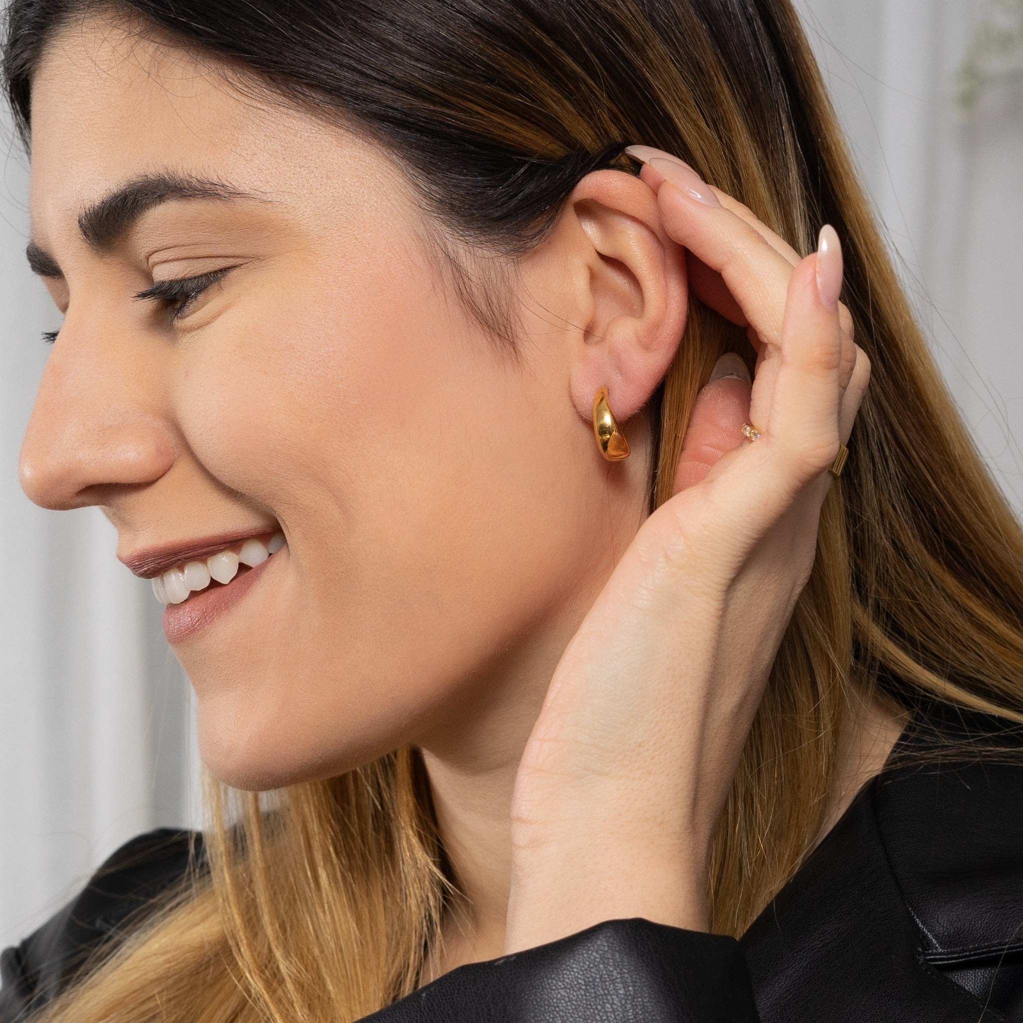 Sanela Gold Hoops by Koréil Jewelry