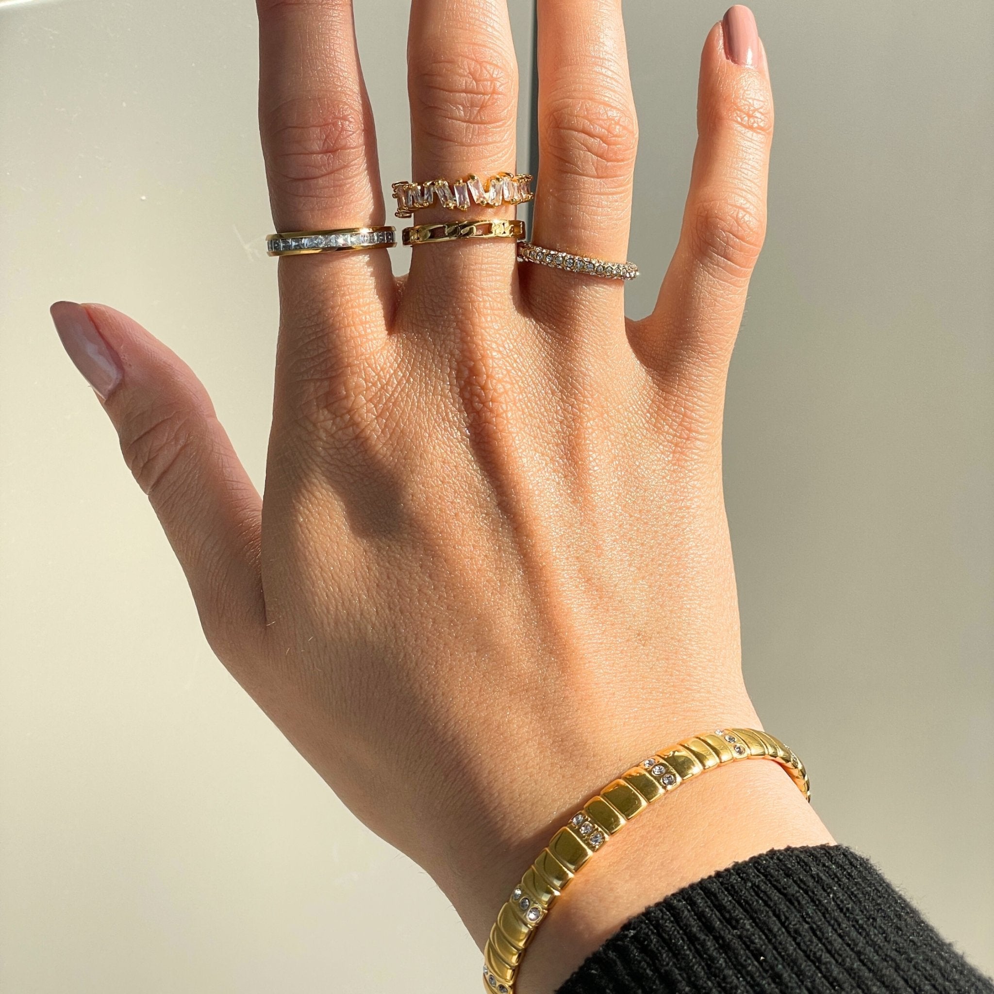 Priya Gold Zirconia Bangle Bracelet by Koréil Jewelry