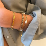 Denise Pearl Gold Bracelet by Koréil Jewelry
