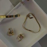 Ronya Curb Link Gold Bracelet by Koréil Jewelry