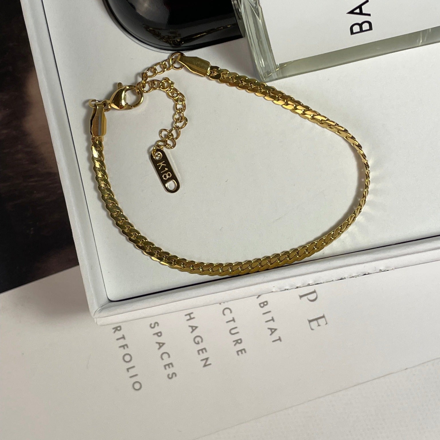 Ronya Curb Link Gold Bracelet by Koréil Jewelry
