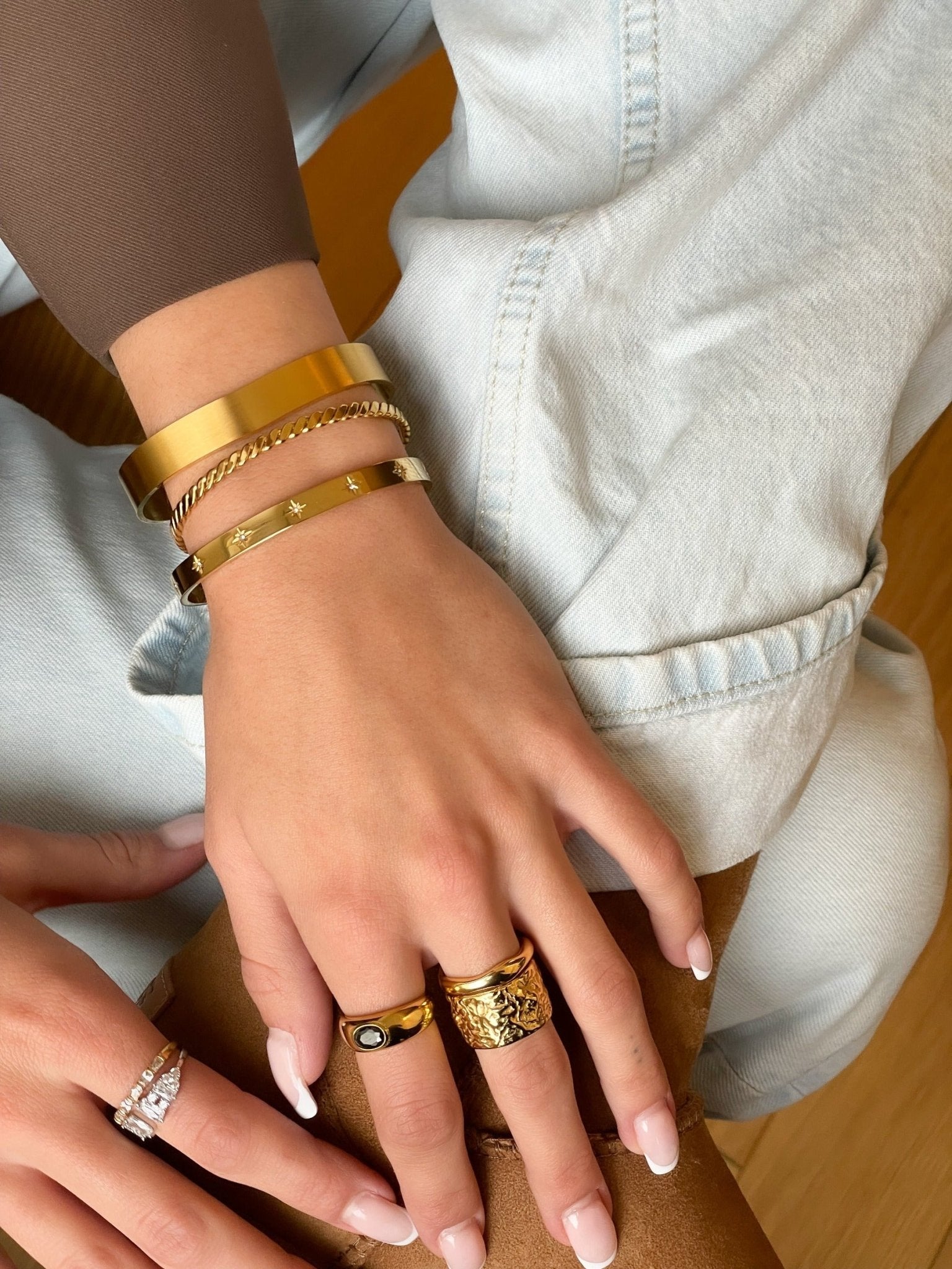 Tonya Cuff Gold Bracelet by Koréil Jewelry