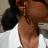 Celeste Ribbed Gold Hoops by Koréil Jewelry