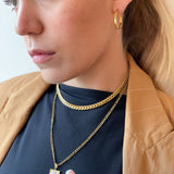 Mira Geo Gold Hoops by Koréil Jewelry