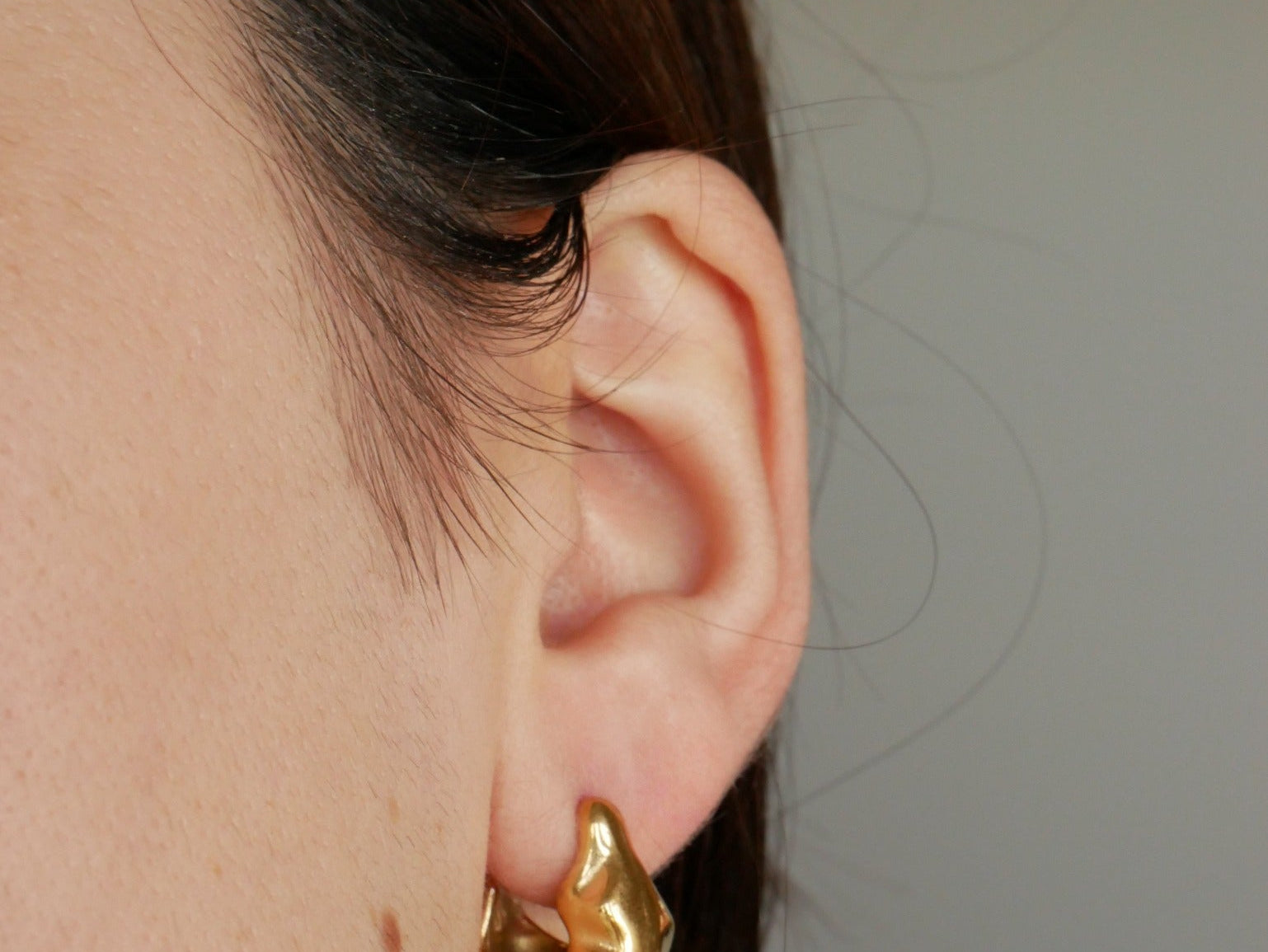 Sonya Hammered Gold Hoops by Koréil Jewelry