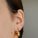 Sonya Hammered Gold Hoops by Koréil Jewelry