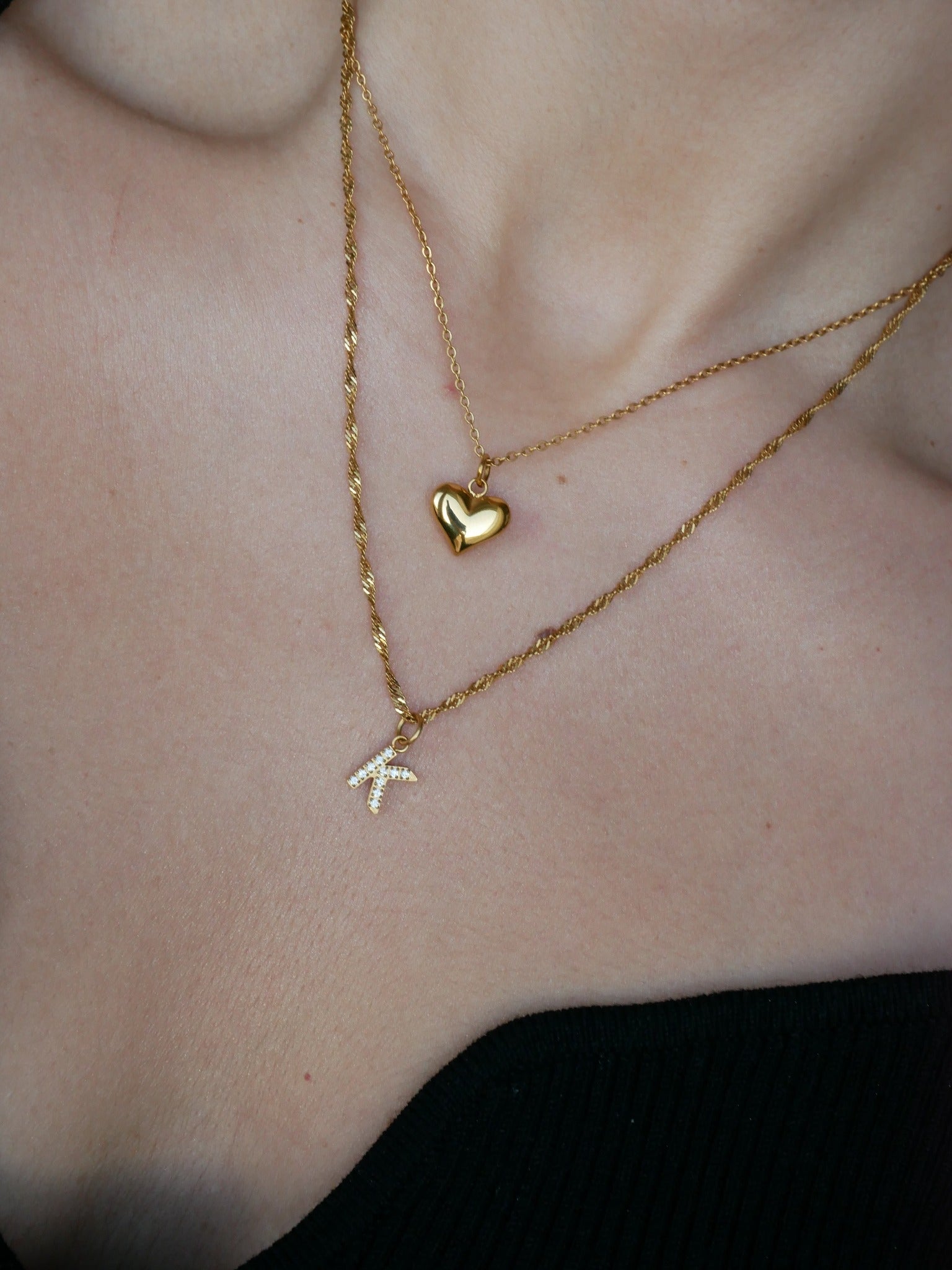 Chloe Heart Pendant Gold Chain by Koréil Jewelry