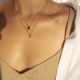 Estelle Zirconia Pendant Gold Chain by Koréil Jewelry