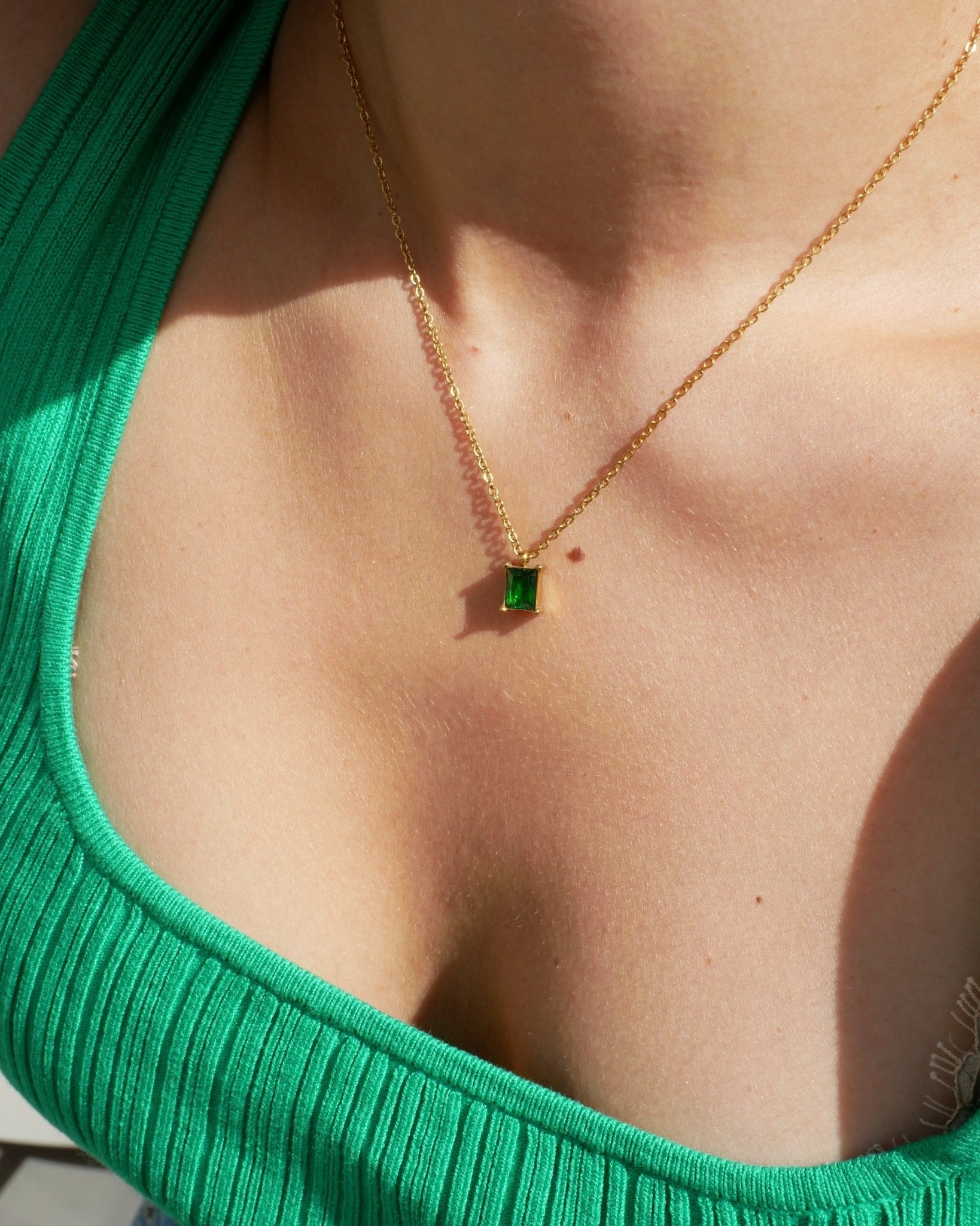 Estelle Zirconia Pendant Gold Chain by Koréil Jewelry