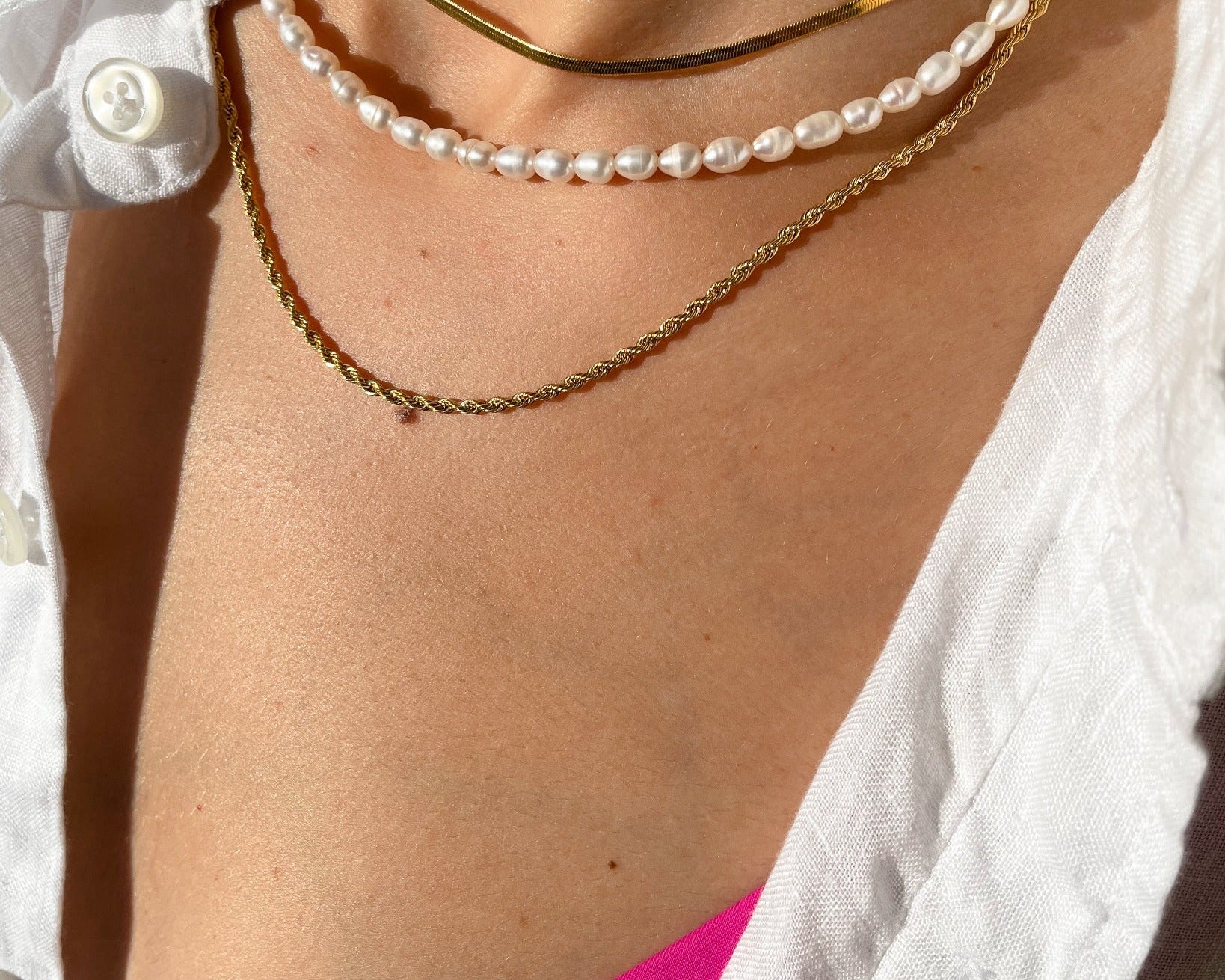 Sorelle Herringbone Gold Chain by Koréil Jewelry
