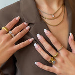 Willow Double Layer Herringbone Gold Chain by Koréil Jewelry