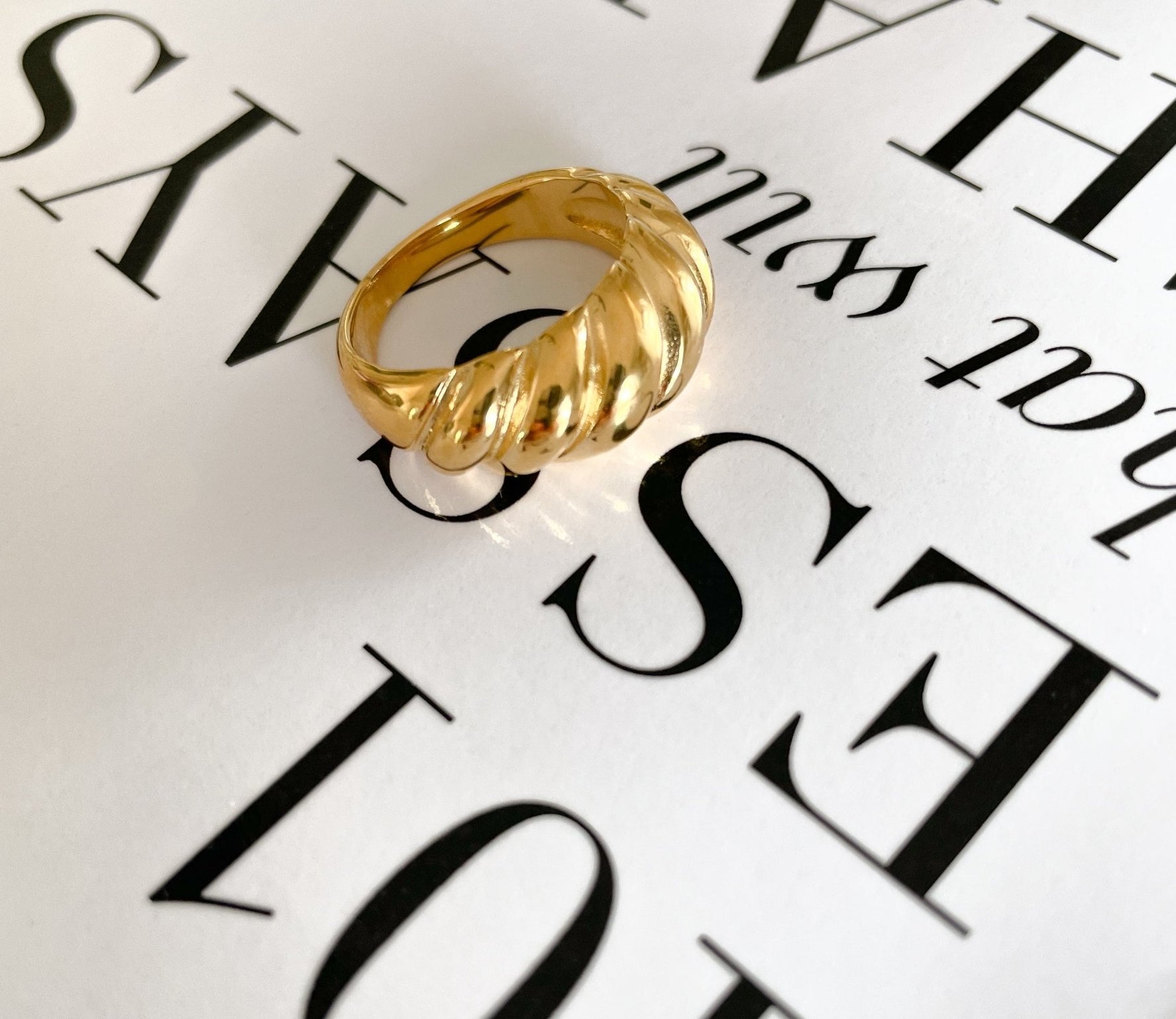 Madeleine Croissant Dôme Gold Ring by Koréil Jewelry