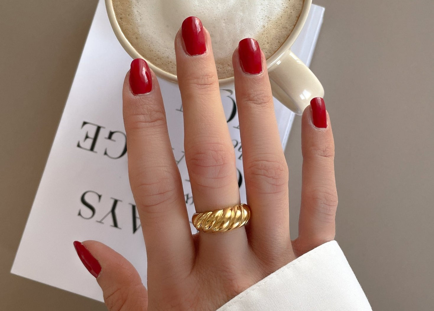 Madeleine Croissant Dôme Gold Ring by Koréil Jewelry