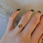 Sara Teardrop Zirconia Gold Ring by Koréil Jewelry